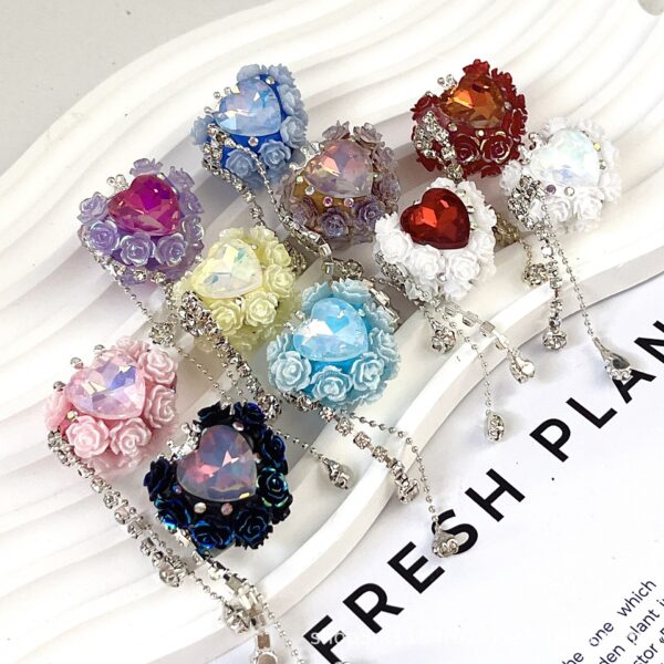 Wholesale 10pcs Colorful Love Flower Crown Diamond Ball Beads