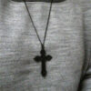Wholesale Large Gothic Dark Black Cross Necklace