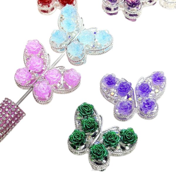 O1CN01MhagXr1iSkYTT2o2Y_2220041874412-0-cib Wholesale 10pcs Colored alloy butterfly rose straight hole beads
