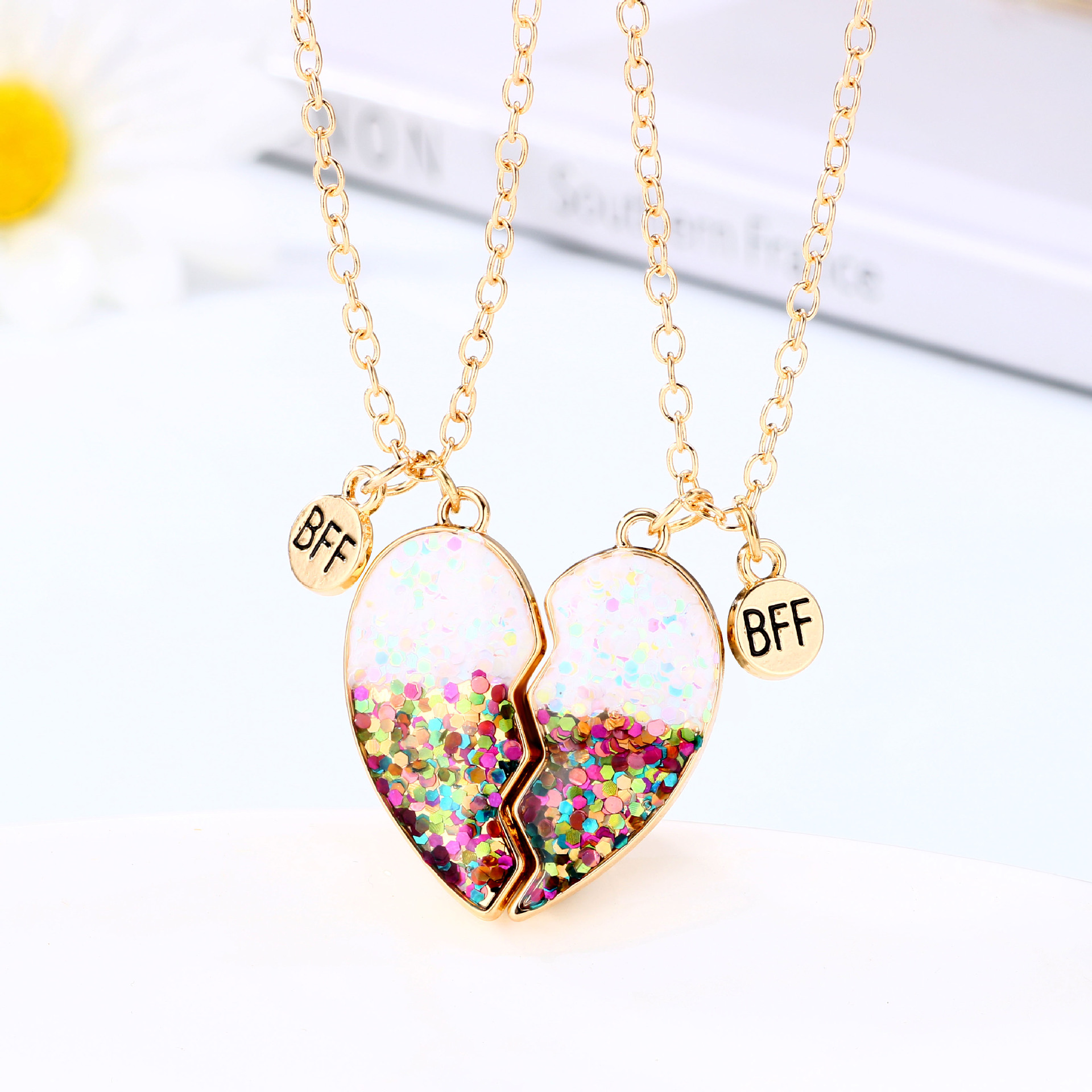 Wholesale Kidsren's wder ipping Oil Necklace Heart Necklace Pair