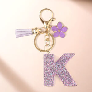 Purple k keychain