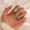 Wholesale Geometric Diamond Opening Nail Ring