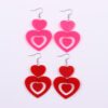 Wholesale Valentine's Day Rose Red Heart Acrylic Earrings
