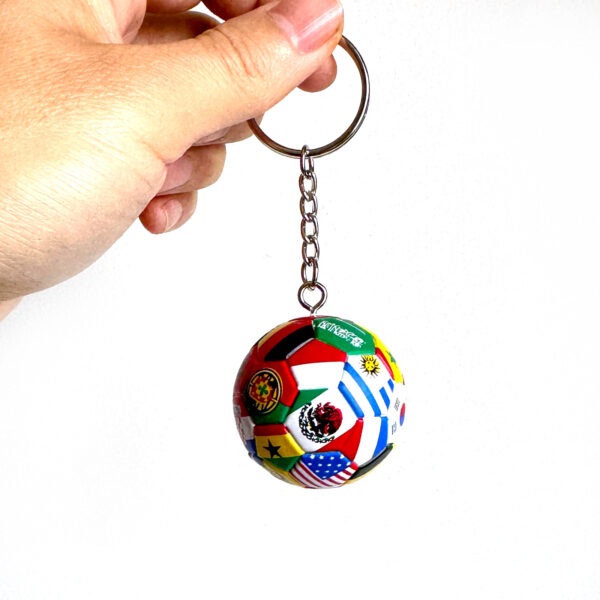 Wholesale Multinational Flag Football Sports Commemorative Keychain