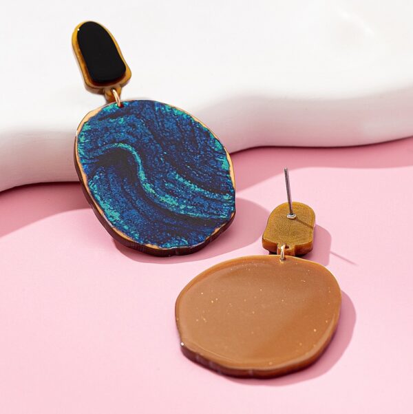 Wholesale Blue starry sky patterned acrylic printed earrings