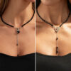 O1CN01Mp5CiP23kFcLbIwG9_2588757293-0-cib Wholesale Black crystal ot-clasp heart-shaped tassel necklace