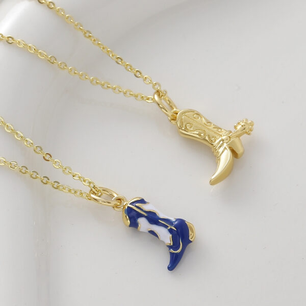 Wholesale Western cowboy boots punk retro collarbone chain