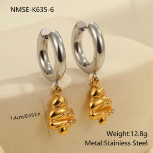 NMSE-K635-6 Christmas Tree Earrings / 18K