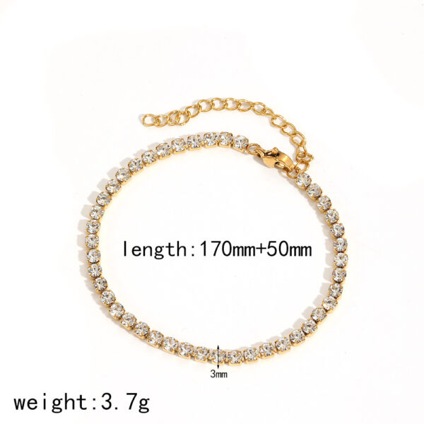 Wholesale Diamond-encrusted stainless steel bracelet, versatile, subtly luxurious, and high-end; 18k gold titanium steel bracelet, colorfast.