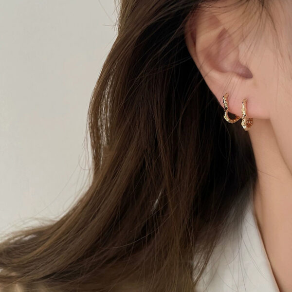 Wholesale White copper heart-shaped plain ring Valentine's Day earrings