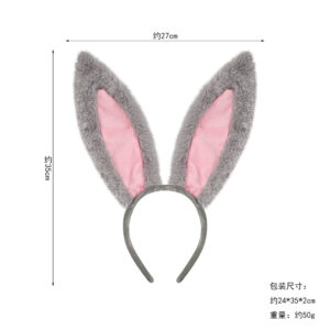 Big gray rabbit fur ears