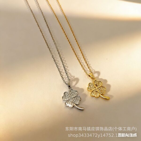 O1CN01MwEQwj1Ck5qVBpn7w_2221262130118-0-cib Wholesale Sier Clover Zircon Necklace