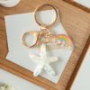 Wholesale Colorful Starfish Keychain Creative Ocean Girl Pendant