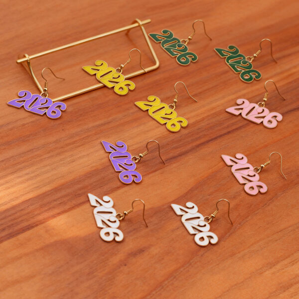 Wholesale 2026 Celebrating Digital Colored Earrings