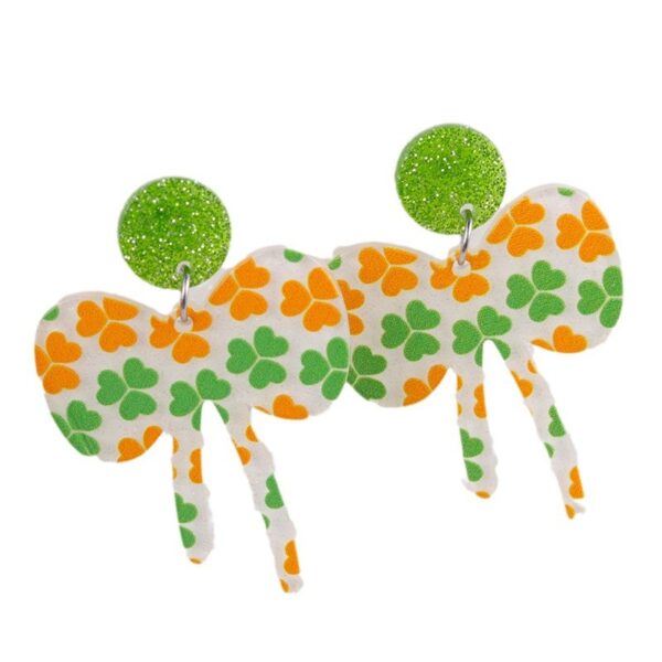 Wholesale St. Patrick's Day Clover Hat Butterfly Acrylic Earrings
