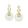 Wholesale Blue tassel turquoise shell Bohemian style earrings