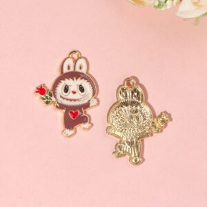 Labubu rose brown, height 3cm, width 2.1cm, weight 1.67g