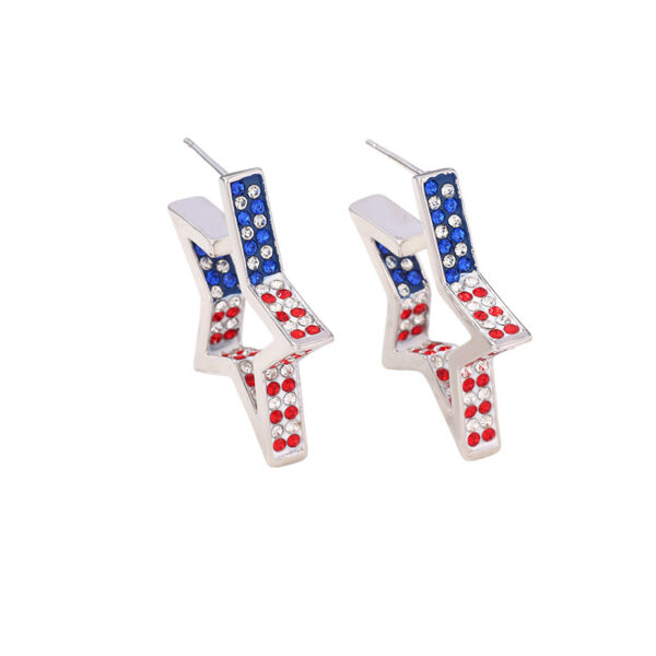 Wholesale Independence Day Striped Flag Star Earrings