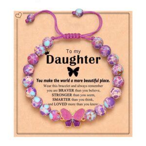Butterfly emperor stone bracelet+to my daughter card