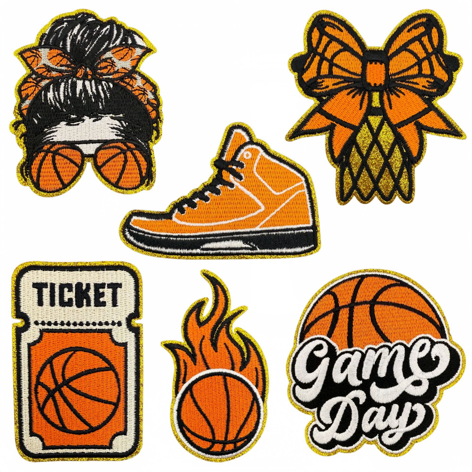 Wholesale Basketball shoe series embroidery DIY patches