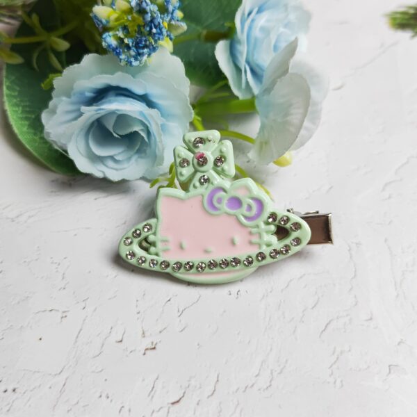 Wholesale Cartoon Cat Cute Sweet Cat Head Sparkling Diamond Planet Hair Clip