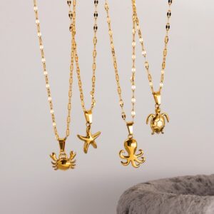 Wholesale Marine Series Summer All-match Stainless Steel Necklace