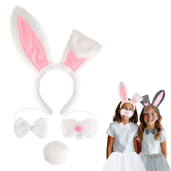 Wholesale Easter Rabbit Ears Cute White Rabbit Nose Headband