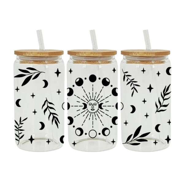 Wholesale Colorful Cartoon Cute Sun Moon and Stars Theme 16oz Cup UV DTF Wraps