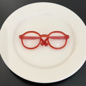 Large red glasses