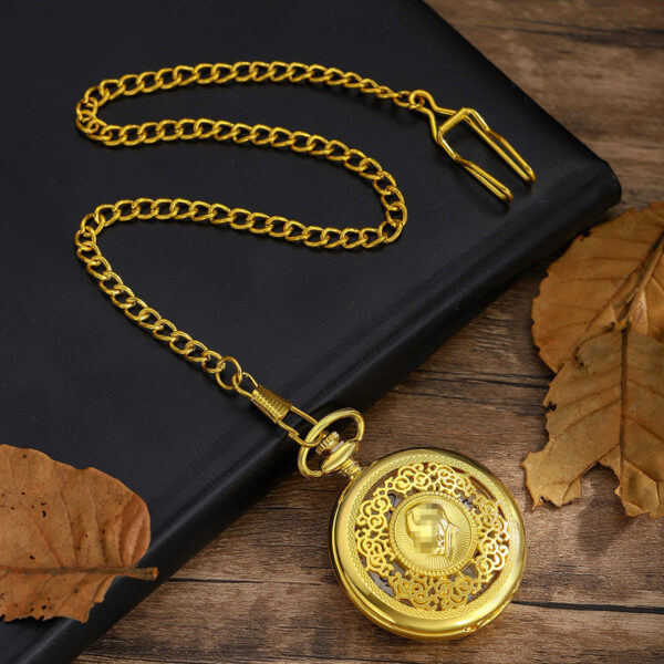 Wholesale Retro flip-top digital gold commemorative quartz pocket watch for great figures