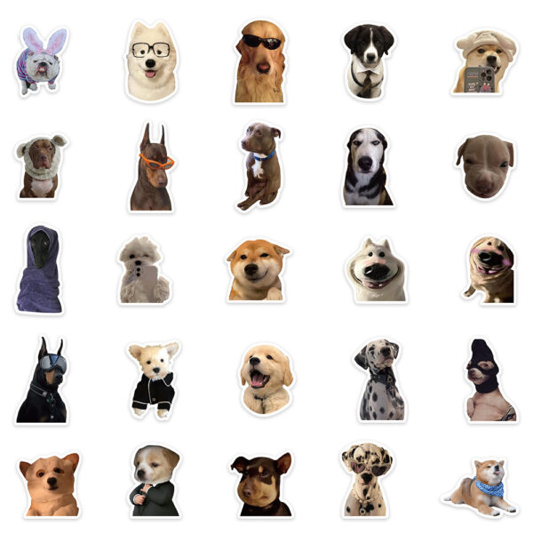 Wholesale 50pcs cute cartoon dog expression Waterproof Vinyl Stickers