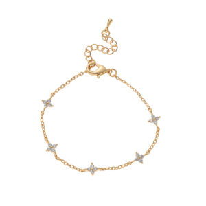 Five small flower bracelet-gold