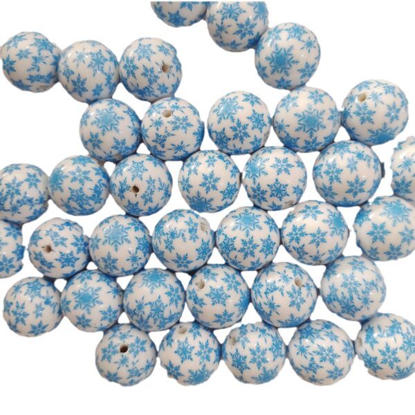 O1CN01NBHKEa1QErIcLx4WY_2201245431945-0-cib Wholesale 5pcs 20MM Acrylic Blue Snowflake Pattern Printed Beads
