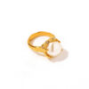 Wholesale Stainless steel pearl ring