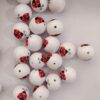 Wholesale 5pcs 20MM Acrylic Two-color Ladybug Print Beads