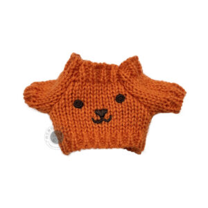 Orange smiley face pattern sweater
