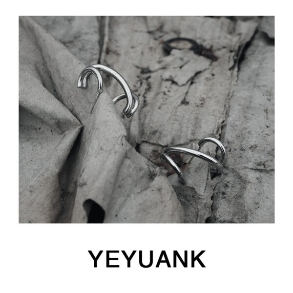 Wholesale Personality Temperament Dislocation Cross Line Earrings