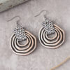 Wholesale Bohemian Gradient Hollow Pendant Wooden Double-sided Earrings Gift