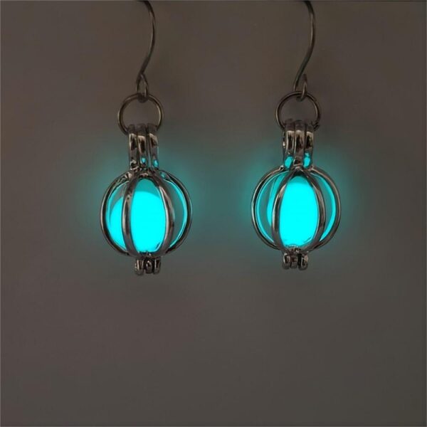 Wholesale Halloween hollow pumpkin luminous earrings
