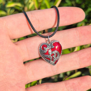 1 red oil dripping love wax rope necklace