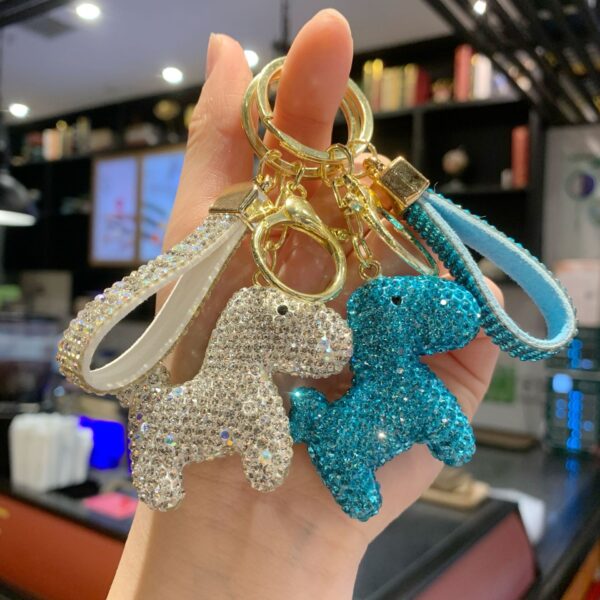 Wholesale Cute Rhinestone Pony Keychain