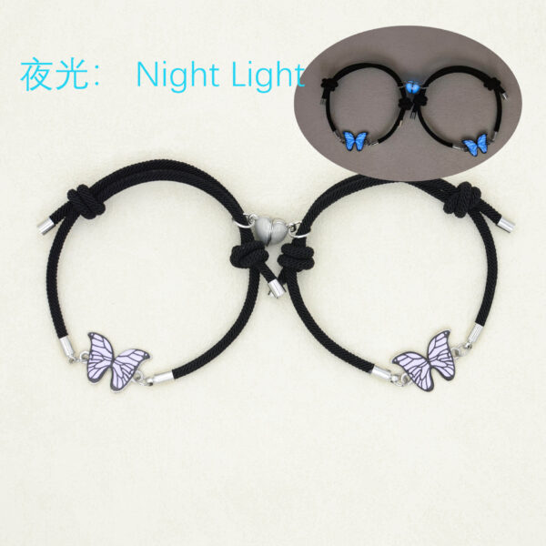 O1CN01NFnKwC1TBbNShpfGG_2200812712344-0-cib Wholesale Cole Bracelet Luminous Butterfly Alloy Love Magnetic Luminous Handmade