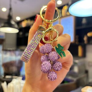 Fully rhinestone simulated grapes (purple) / 5.3*3.7