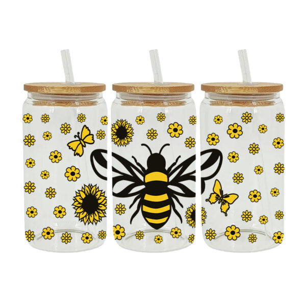 Wholesale Colorful Cartoon Little Bird Ladybug 16oz Cup UV DTF Wraps