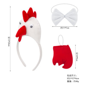 Three-dimensional white chicken set