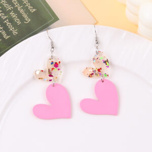 Glitter pink two hearts