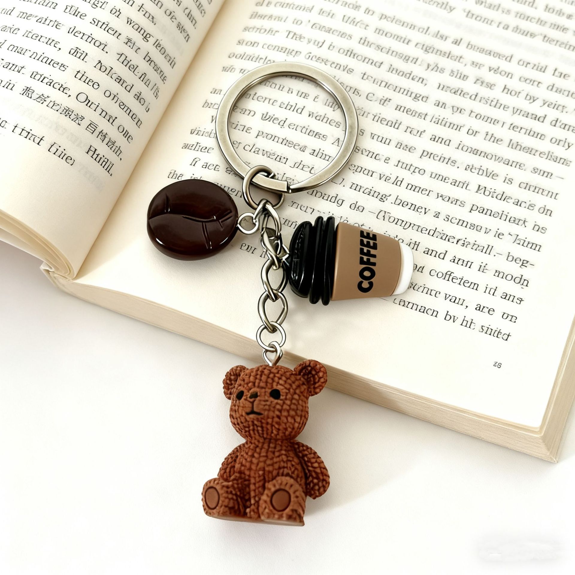 Wholesale Cartoon Mini Stereo Doll Coee Bean Keychain Bag Pendant