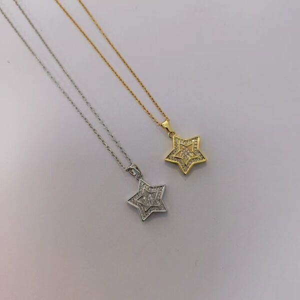 Wholesale Micro inlaid pentagram necklace