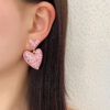 Wholesale love inlaid pearl diamond alloy earrings