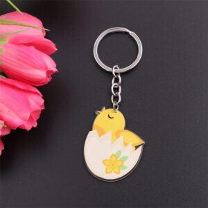Flower eggshell chick-Keychain